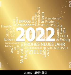 word cloud with new year 2022 greetings Stock Vector