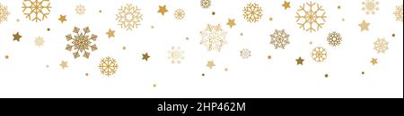 seamless snow stars falling down Stock Vector