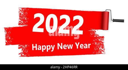 paint roller concept New Year 2022 Stock Vector