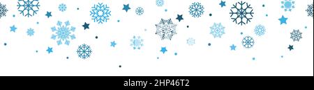 seamless snow stars falling down Stock Vector