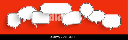 speech bubbles with shadow row Stock Vector