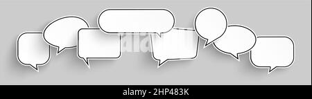 speech bubbles with shadow row Stock Vector