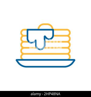 Pancake vector flat icon. Fast food sign. Graph symbol for cooking web site and apps design, logo, app, UI Stock Photo