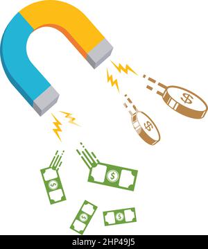 money magnet,benefit earnings vector illustration concept Stock Vector
