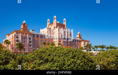 The historic Don CeSar Elegant, Luxury Hotel also known as The Pink Palace in St. Pete Beach Florida USa Stock Photo