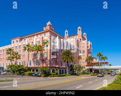 The historic Don CeSar Elegant, Luxury Hotel also known as The Pink Palace in St. Pete Beach Florida USa Stock Photo