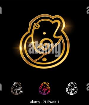 Golden Ganesha Vector Sign Stock Vector