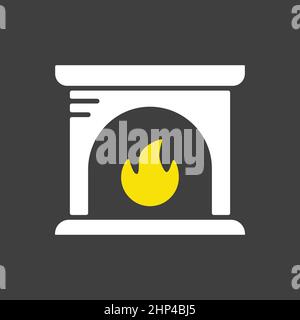 Fireplace vector icon. Winter sign Stock Vector