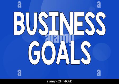 Handwriting text Business Goals, Business approach Expectation to accomplish over a specific period of time Line Illustrated Backgrounds With Various Stock Photo