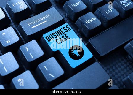 Conceptual display Business Case, Internet Concept Proposition Undertaking Verbal Presentation New Task Compiling And Typing Online Research Materials Stock Photo