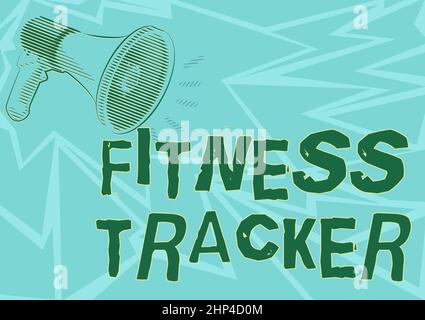 Inspiration showing sign Fitness Tracker, Business concept a monitoring device that records any healthrelated activity Illustration Of A Loud Megaphon Stock Photo