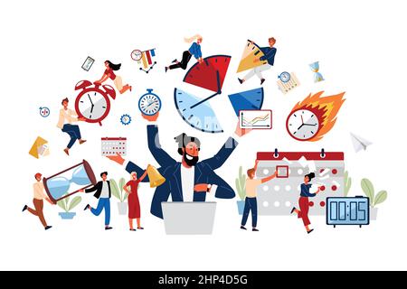 Business Concept of Time Management, Productivity, Organize. Stock Vector