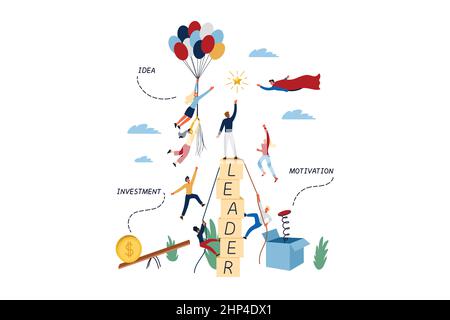 Business Concept of Start up, Career, Promotion and Success. Stock Vector