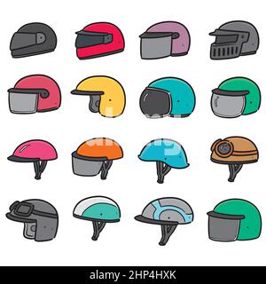 vector set of motorcycle helmet Stock Vector