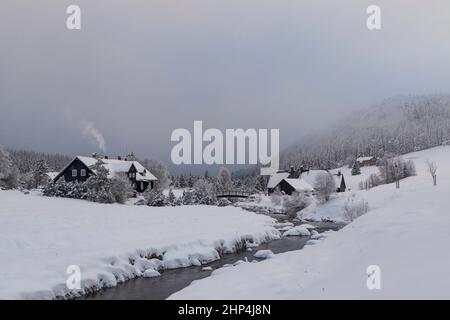 Jizerka settlemen, parts village Korenov, Liberec region, Northern Bohemia, Czech Republic Stock Photo