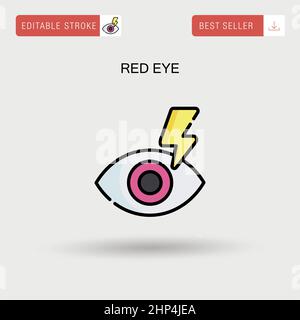 Red eye Simple vector icon. Stock Vector