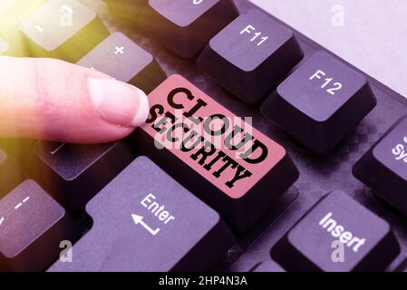 Text caption presenting Cloud Security, Internet Concept Imposing a secured system of existing data in the Internet Abstract Reasearching Old Online A Stock Photo