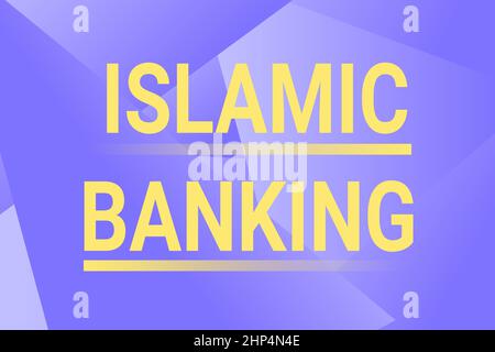 Text sign showing Islamic Banking, Business overview Banking system based on the principles of Islamic law Line Illustrated Backgrounds With Various S Stock Photo