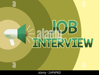 Sign displaying Job Interview. Business idea Assessment Questions ...