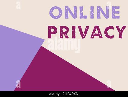 Handwriting text Online Privacy, Concept meaning Security level of personal data published via the Internet Line Illustrated Backgrounds With Various Stock Photo