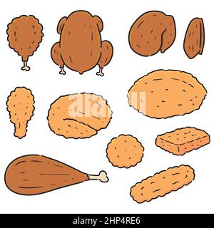 vector set of chicken product Stock Vector
