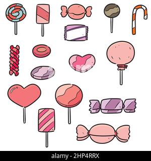 vector set of sweets and candies Stock Vector