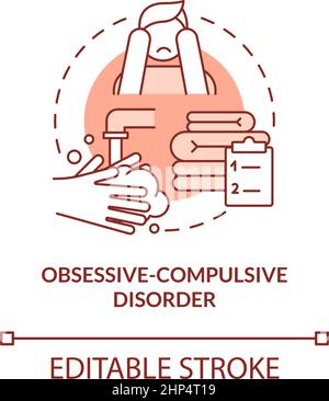 Obsessive-compulsive disorder terracotta concept icon Stock Vector