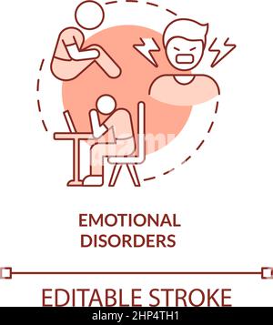 Emotional disorders terracotta concept icon Stock Vector