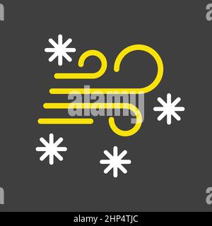 Wind snow snowstorm vector icon. Winter sign Stock Vector