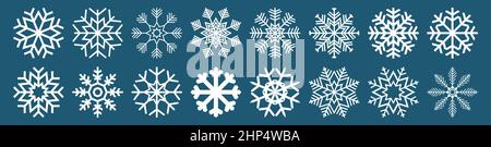 collection of different christmas snow flakes Stock Vector