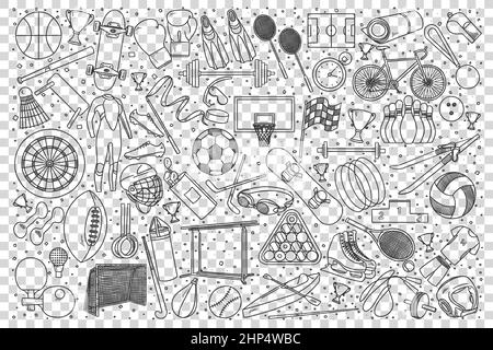 Sport doodle set Stock Vector