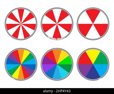 Wheel of fortune circle. Cartoon illustration set isolated on white background. Stock Vector