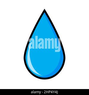Rain drop. Water droplet icon. Simple flat blue aqua. Vector illustration isolated on white background. Stock Vector