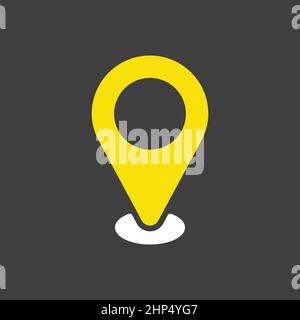 Pin map icon on dark background. Map pointer. Map markers Stock Vector