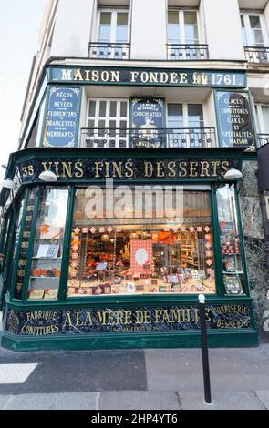 A la Mere de Famille is the oldest chocolate and pastry shop in Paris. The store first opened in 1761. Stock Photo