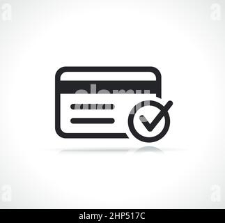 credit card with checkmark icon Stock Vector