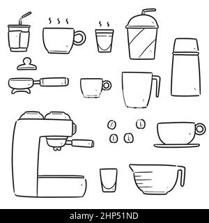 vector set of coffee cartoon Stock Vector