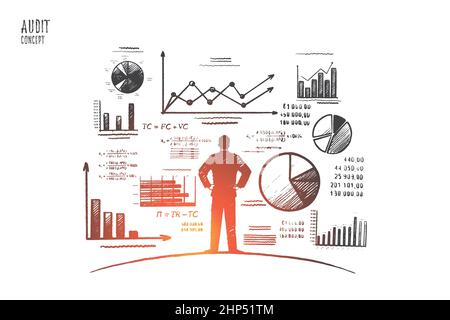 Audit concept. Hand drawn isolated vector. Stock Vector