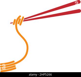 Noodle icon logo design template vector Stock Vector