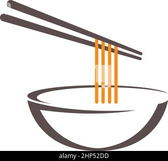 Noodle icon logo design template vector Stock Vector