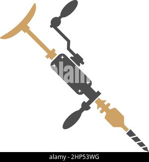 Construction drill icon logo design template Stock Vector