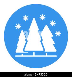 Snow forest vector icon. Winter sign Stock Vector