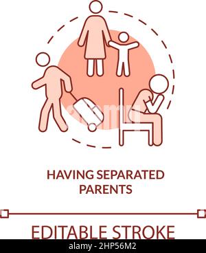 Having separated parents terracotta concept icon Stock Vector
