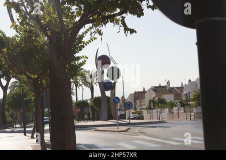 MALAGA, COSTA DEL SOL, SPAIN - AUGUST 28, 2019:  Roundabout in Alhaurín de la Torre on AV Malaga Stock Photo