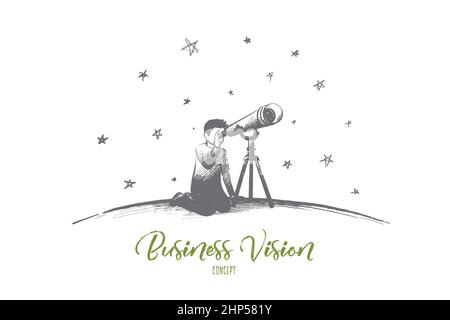 Business vision concept. Hand drawn isolated vector. Stock Vector