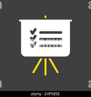 Statistics in training board icon. Planning sign Stock Vector
