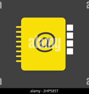 Address Book vector icon isolated on the white Stock Vector