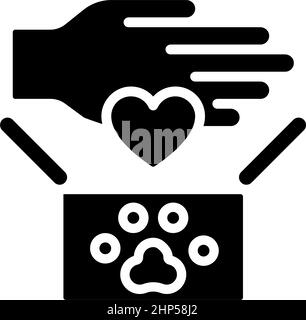 Animal donations black glyph icon Stock Vector