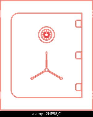 Neon safe red color vector illustration flat style image Stock Vector