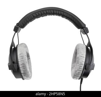 headphones path isolated on white Stock Photo